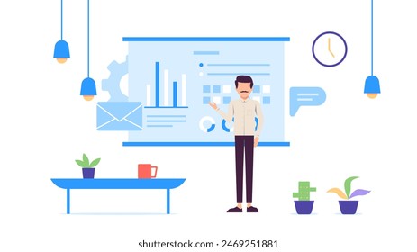 Business Presentation flat illustration vector concept design for any business theme 