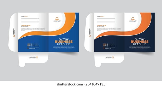 Business Presentation folder for files, design. Company report cover or file folder design, real estate File Cases.
