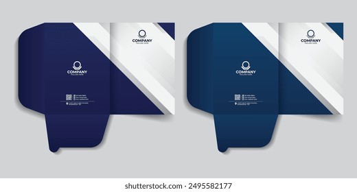 Business presentation folder template for corporate business, business document folder, report cover template with two gradient color.