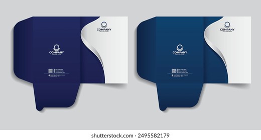 Plantilla de carpeta de presentación de negocios para empresas, carpeta de documentos de negocios, Plantilla de portada de informe con dos colores de degradado.