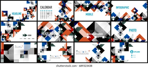 Business presentation geometric template. Digital technology layout, brochure or flyer concept or geometrical web banner background