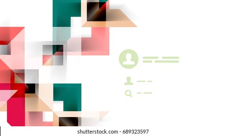 Business presentation geometric template. Digital technology layout, brochure or flyer concept or geometrical web banner background