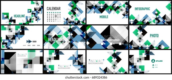 Plantilla geométrica de presentación empresarial. Diseño de tecnología digital, concepto de folleto o folleto o fondo geométrico de banner web