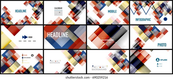 Plantilla geométrica de presentación empresarial. Diseño de tecnología digital, concepto de folleto o folleto o fondo geométrico de banner web