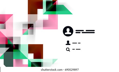 Business presentation geometric template. Digital technology layout, brochure or flyer concept or geometrical web banner background