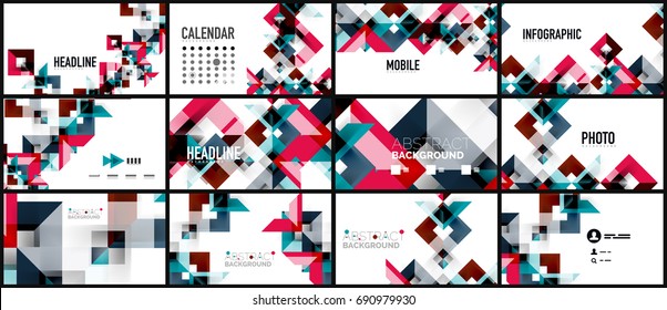 Business presentation geometric template. Digital technology layout, brochure or flyer concept or geometrical web banner background