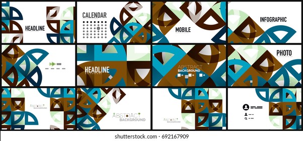 Plantilla geométrica de presentación empresarial. Diseño de tecnología digital, concepto de folleto o folleto o fondo geométrico de banner web