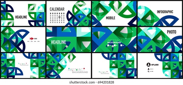 Plantilla geométrica de presentación empresarial. Diseño de tecnología digital, concepto de folleto o folleto o fondo geométrico de banner web