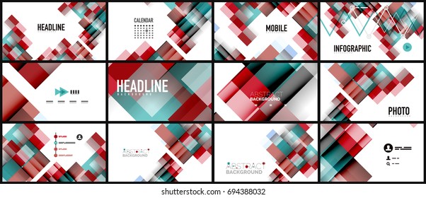 Business presentation geometric template. Digital technology layout, brochure or flyer concept or geometrical web banner background