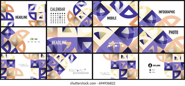 Business presentation geometric template. Digital technology layout, brochure or flyer concept or geometrical web banner background