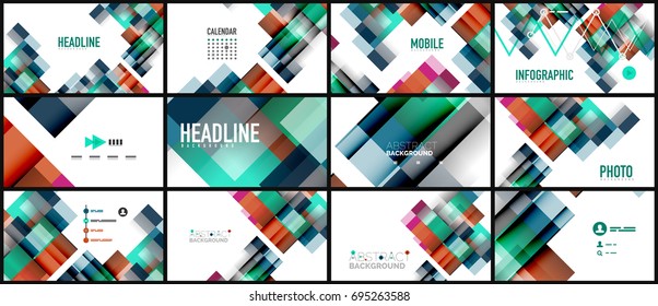 Business presentation geometric template. Digital technology layout, brochure or flyer concept or geometrical web banner background