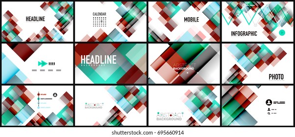 Business presentation geometric template. Digital technology layout, brochure or flyer concept or geometrical web banner background