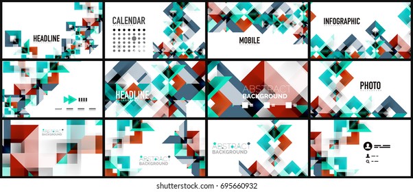 Business presentation geometric template. Digital technology layout, brochure or flyer concept or geometrical web banner background