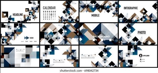 Business presentation geometric template. Digital technology layout, brochure or flyer concept or geometrical web banner background