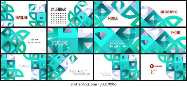 Plantilla geométrica de presentación empresarial. Diseño de tecnología digital, concepto de folleto o folleto o fondo geométrico de banner web