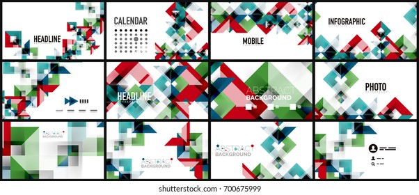 Business presentation geometric template. Digital technology layout, brochure or flyer concept or geometrical web banner background