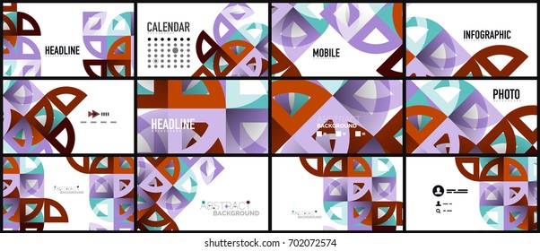 Business presentation geometric template. Digital technology layout, brochure or flyer concept or geometrical web banner background