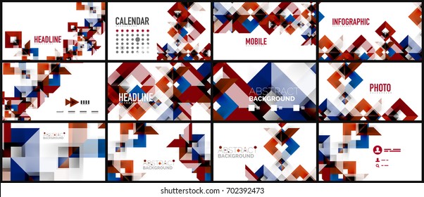 Business presentation geometric template. Digital technology layout, brochure or flyer concept or geometrical web banner background