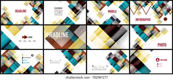 Business presentation geometric template. Digital technology layout, brochure or flyer concept or geometrical web banner background