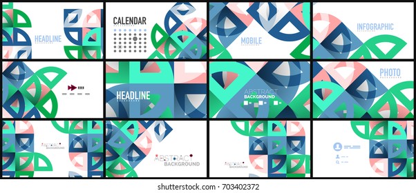 Plantilla geométrica de presentación empresarial. Diseño de tecnología digital, concepto de folleto o folleto o fondo geométrico de banner web
