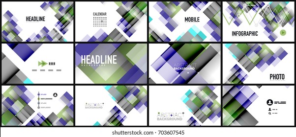 Plantilla geométrica de presentación empresarial. Diseño de tecnología digital, concepto de folleto o folleto o fondo geométrico de banner web