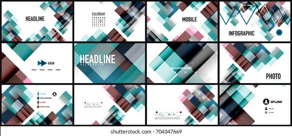 Business presentation geometric template. Digital technology layout, brochure or flyer concept or geometrical web banner background