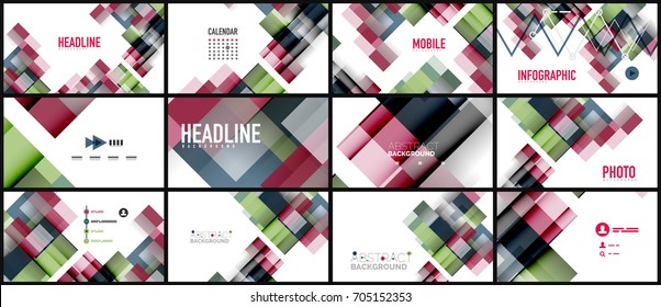 Business presentation geometric template. Digital technology layout, brochure or flyer concept or geometrical web banner background