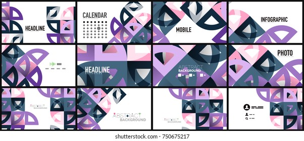 Business presentation geometric template. Digital technology layout, brochure or flyer concept or geometrical web banner background