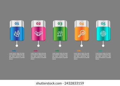 Business presentation glossy vector infographic element design template.