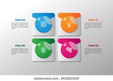 Business presentation glossy vector infographic element design template.