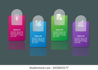 Business presentation glossy vector infographic element design template.