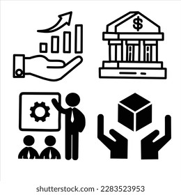Firmenpräsentation Graph Icon. Symbol Silhouette Vektor auf weißem Hintergrund