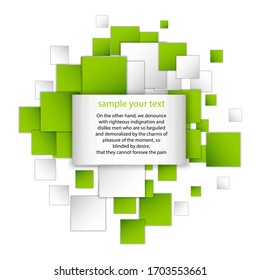 Business presentation green geometric template. Digital technology layout, brochure or flyer concept or geometrical web banner background
