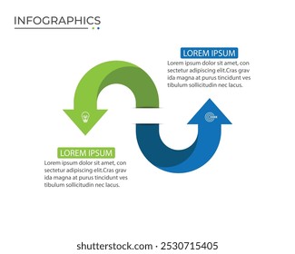 Modelo de seta de crescimento de apresentação de negócios. Etapas do infográfico 2