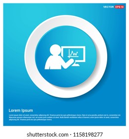 Business presentation icon Abstract Blue Web Sticker Button - Free vector icon