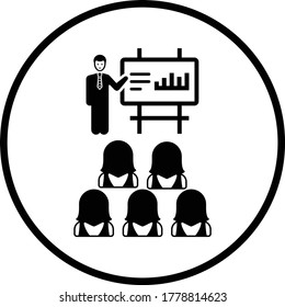 Business Presentation Icon / black vector