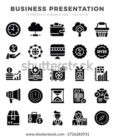 Business Presentation Icon Bundle 25 Icons for Websites and Apps