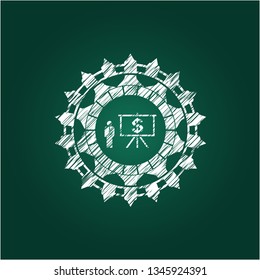 business presentation icon with chalkboard texture