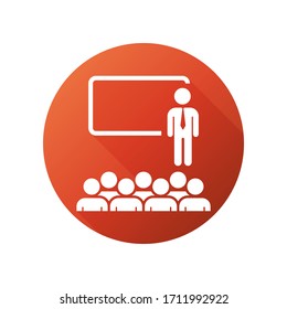 Business Presentation Icon. Contains Such Presenter. Teacher, Audience And More. Training, Presentation Icon