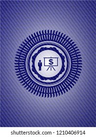 business presentation icon with denim texture