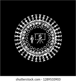 business presentation icon drawn on blackboard