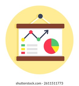 Business presentation icon, editable vector