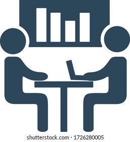 Business presentation icon. Flat icon design.