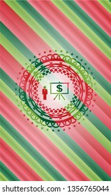 business presentation icon inside christmas colors style badge.