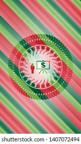 business presentation icon inside christmas colors style emblem.