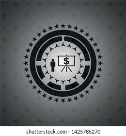 business presentation icon inside retro style black emblem