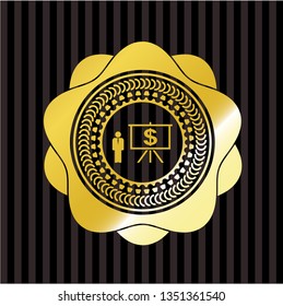 business presentation icon inside shiny emblem