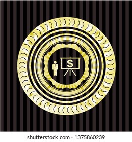business presentation icon inside shiny emblem