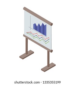 Business presentation icon in isometric vector 