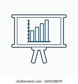 Business presentation icon. Line style vector EPS.